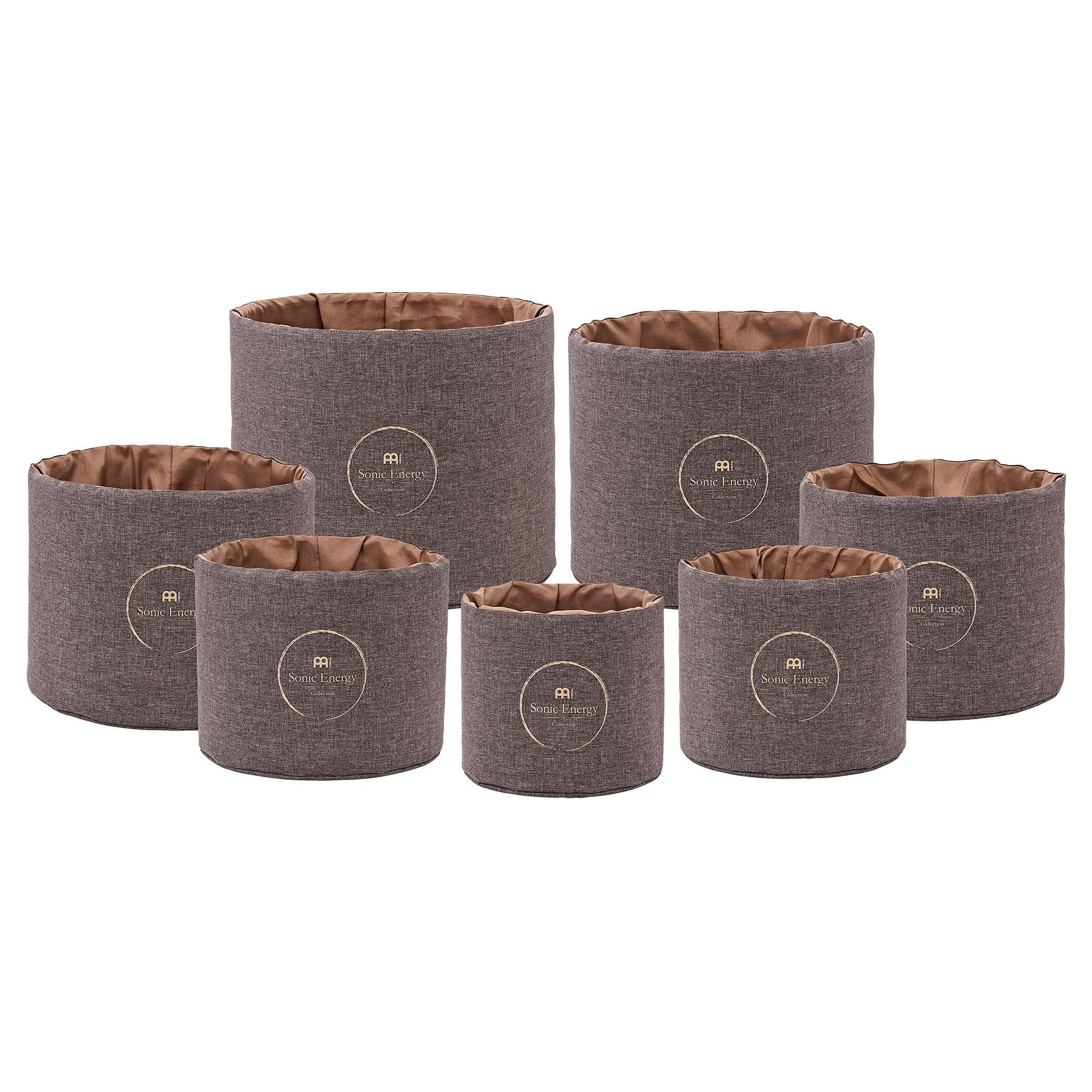 7-Piece Crystal Singing Bowl Sleeve Set, Brown
