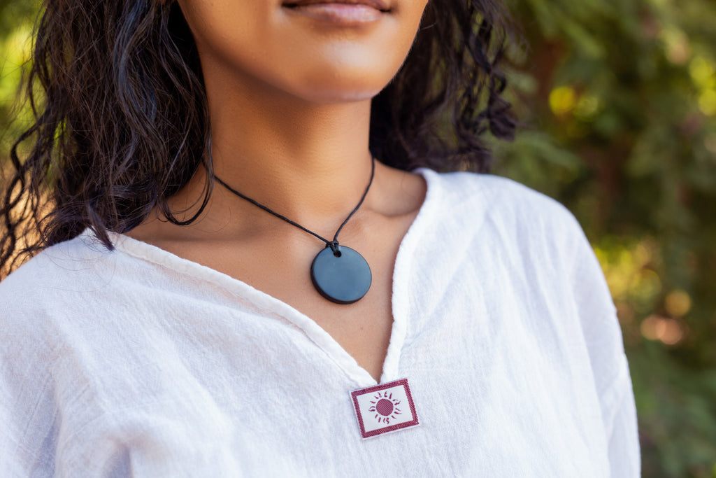 Shungite Round Pendant for EMF Protection (Ships From USA!)