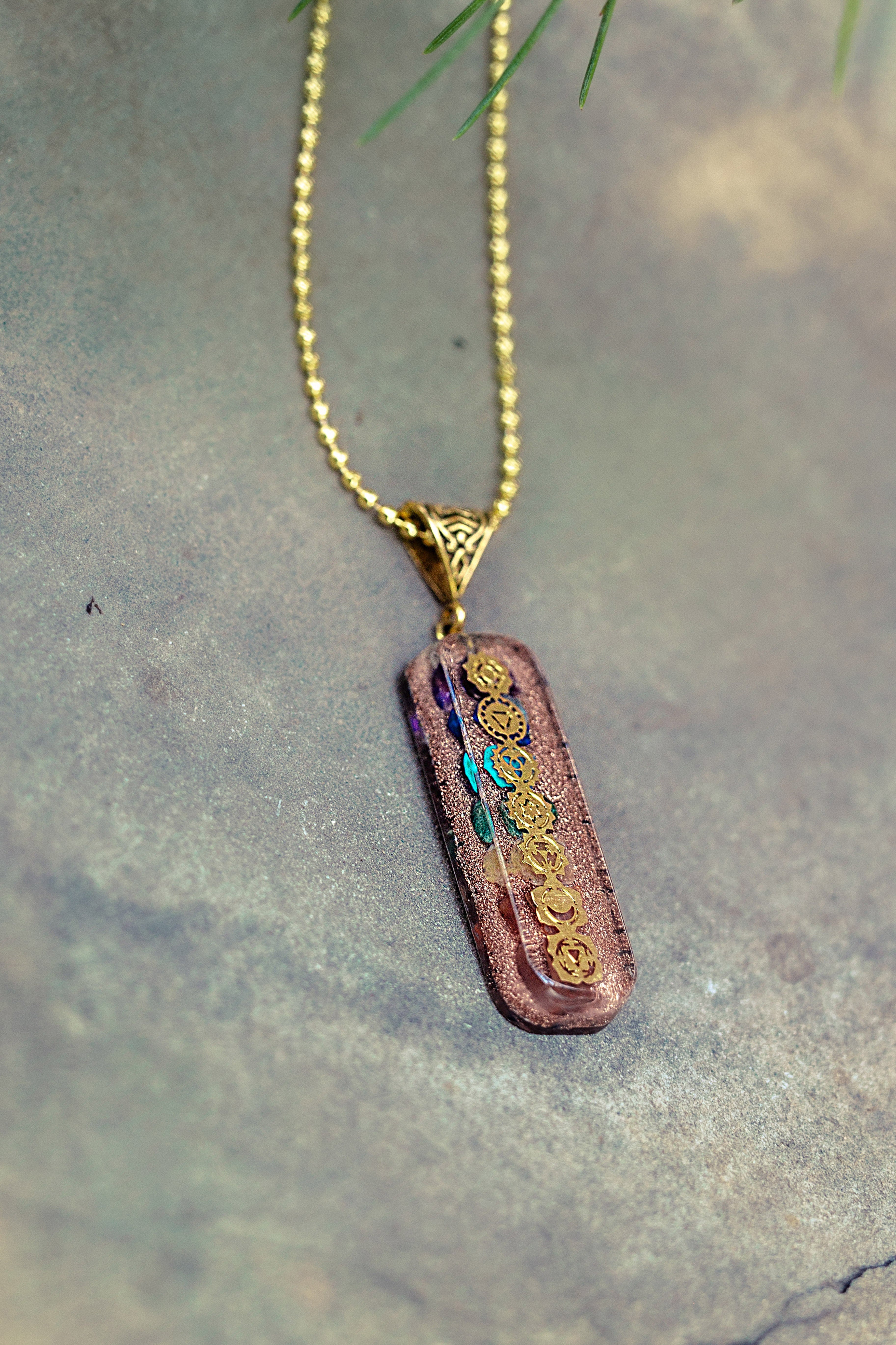 7 chakra Orgone Copper Pendant with Chain