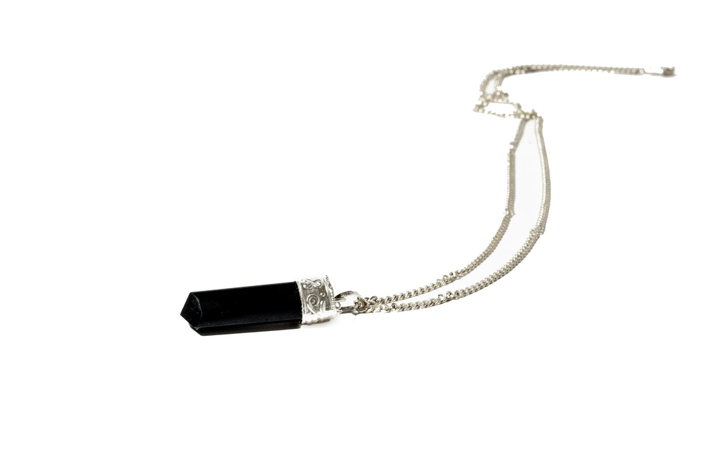 Black Tourmaline Protection Pendant Silver plated