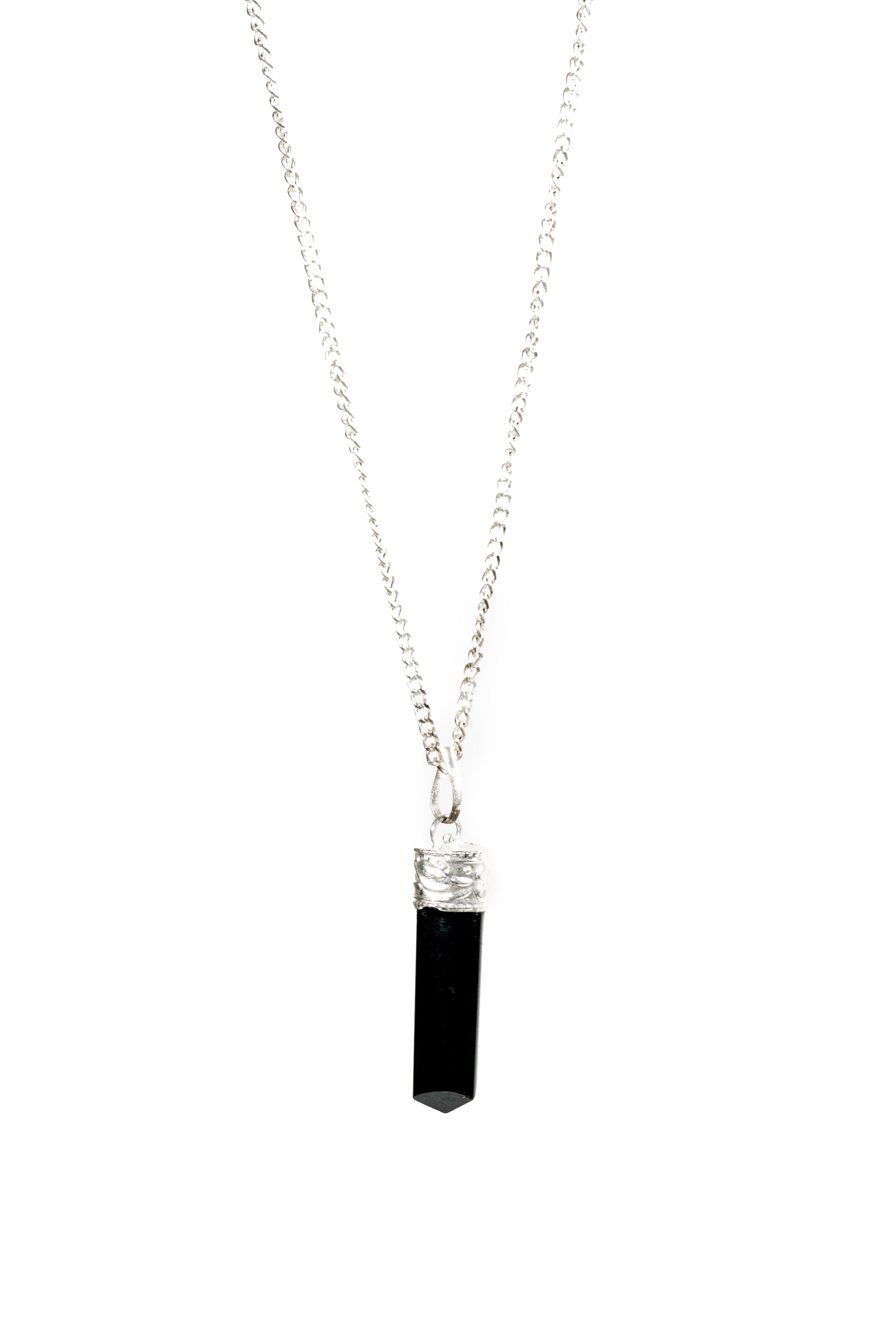Black Tourmaline Protection Pendant Silver plated