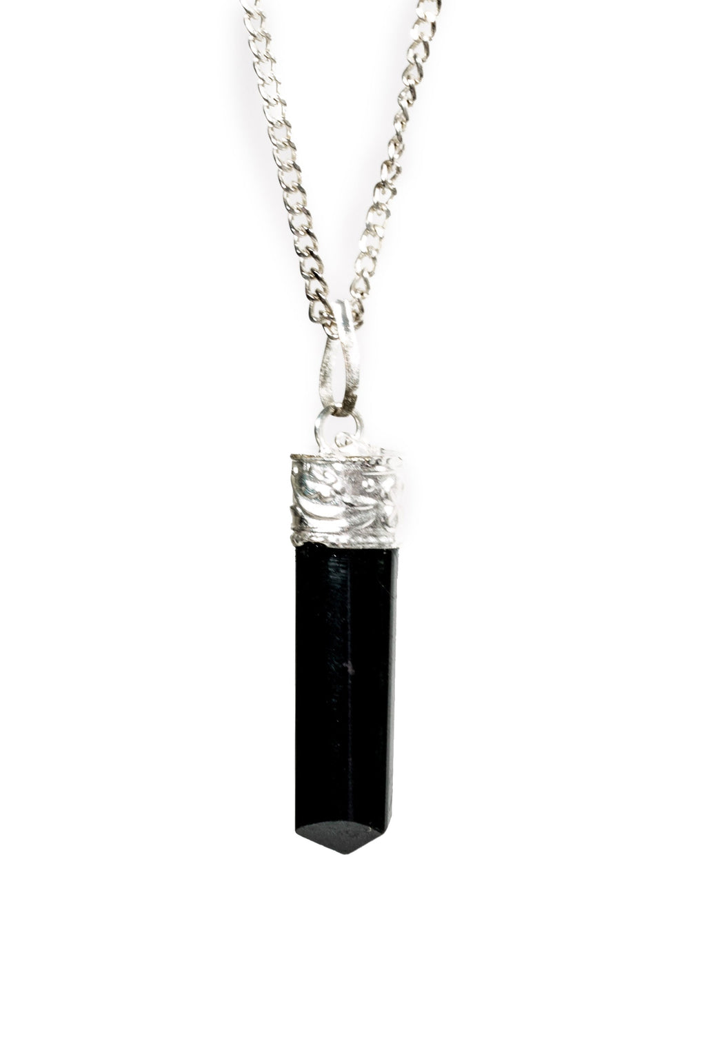 Black Tourmaline Protection Pendant Silver plated