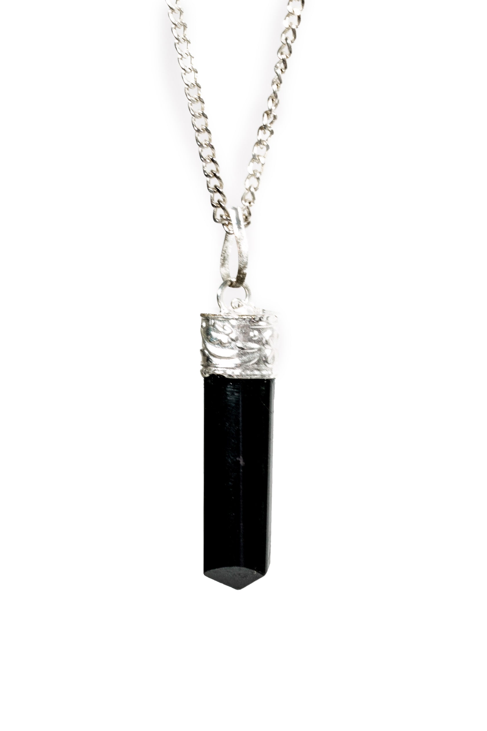 Black Tourmaline Protection Pendant Silver plated