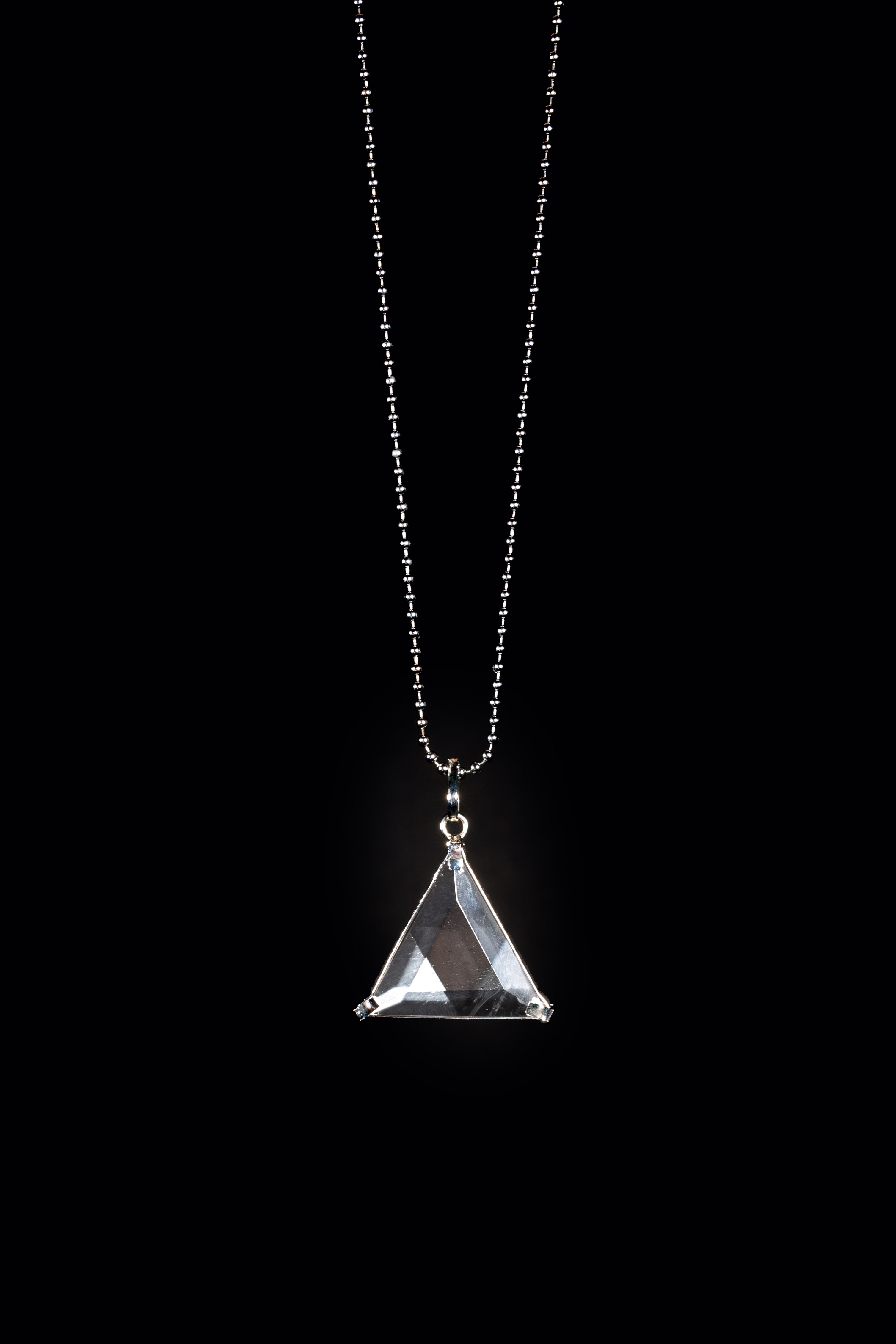 Triangle Vogel Star of David Clear Quartz Pendant