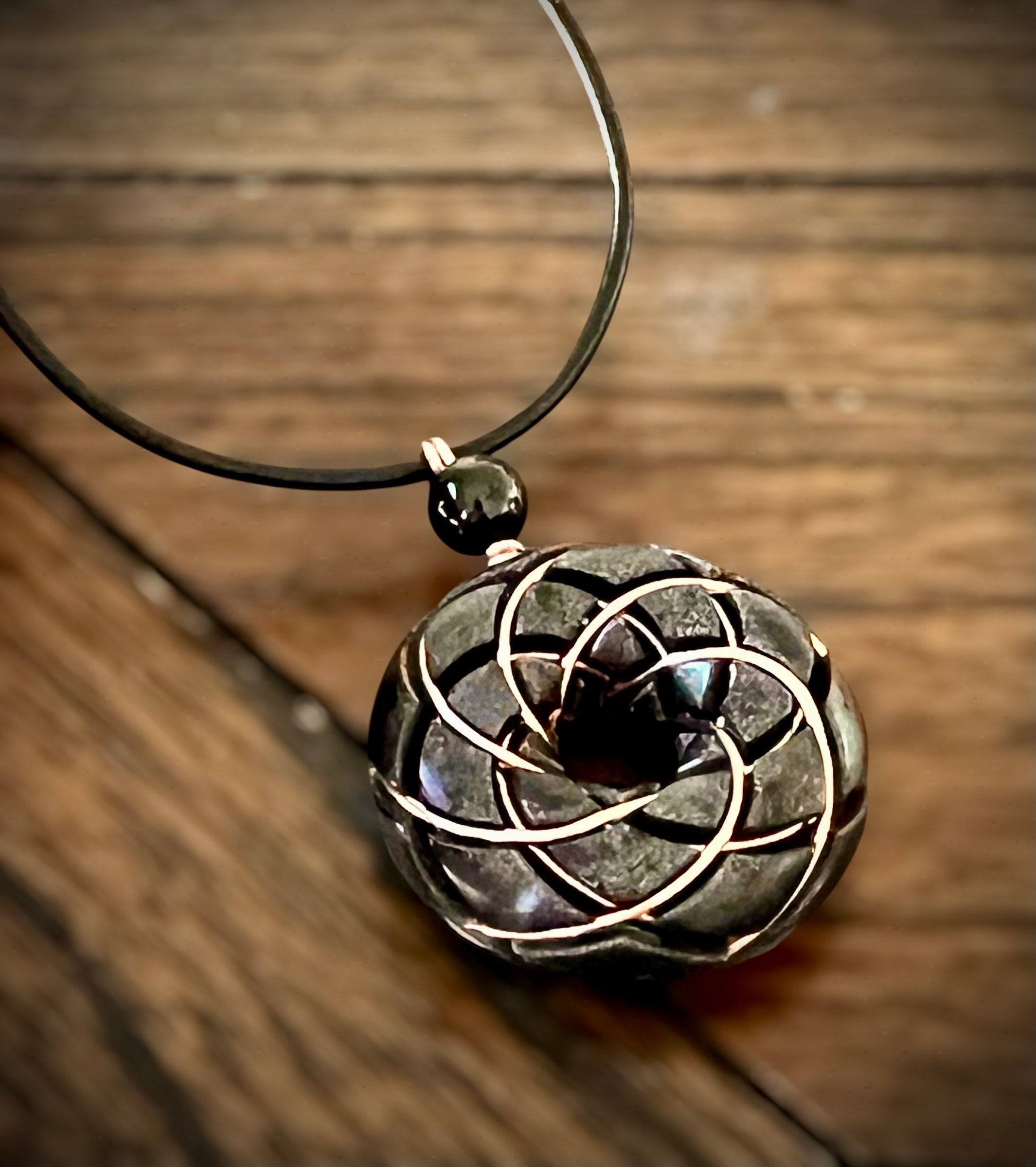 Torus Vortex Pendant-Shungite orgonite Rodin coil necklace