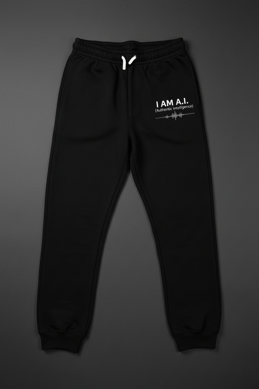 I AM A.I. Modern Minimal Sweatpants - horizontal upper thigh print