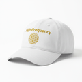 High-Frequency Sacred Geometry Hat — white organic cotton with gold Flower of Life embroidery