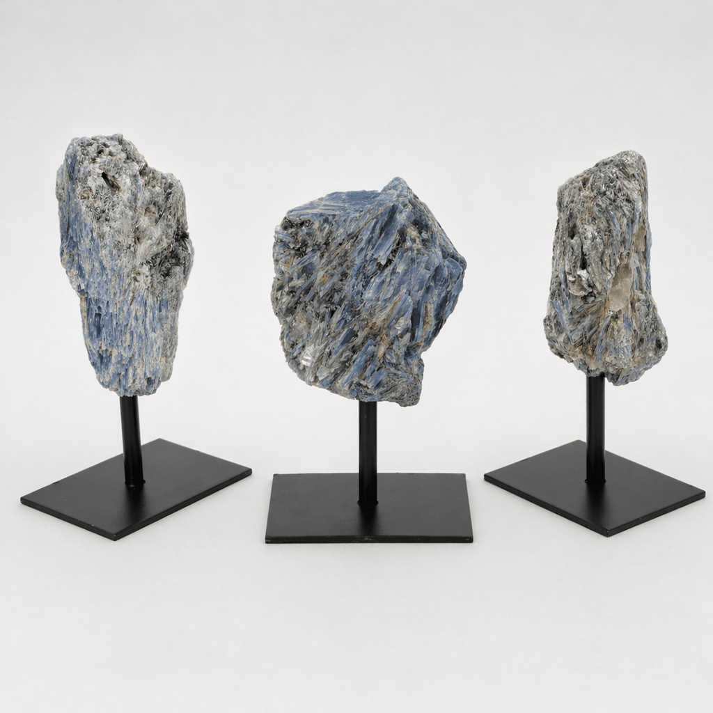 Rough Kyanite on Metal Stand